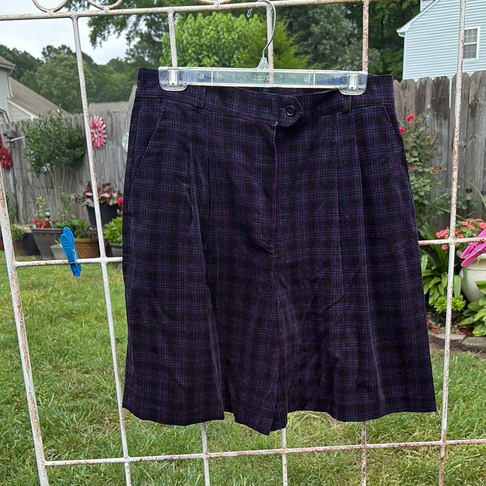 Counterparts Blue Knee-Length A-Line Shorts plaid